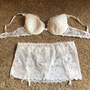 Victoria’s Secret lingerie bra and garter bottoms